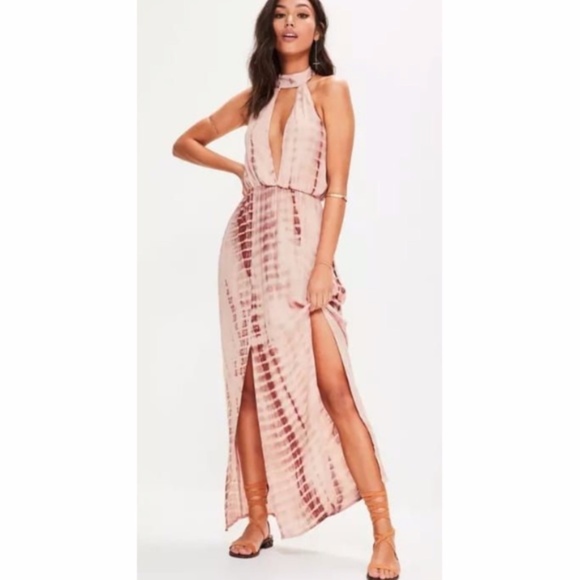 NEW Missguided Tie-Dye Long Maxi Dress - Picture 1 of 4